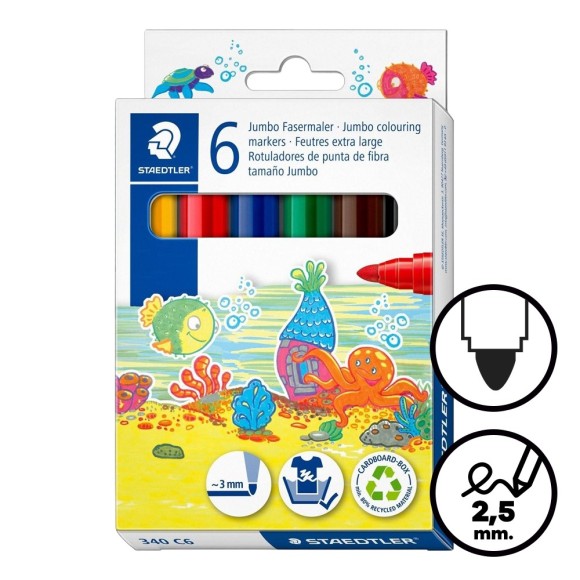Caja 6 rotuladores Staedtler Noris 340