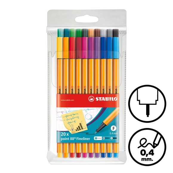 Caja 20 rotuladores Stabilo Point 88