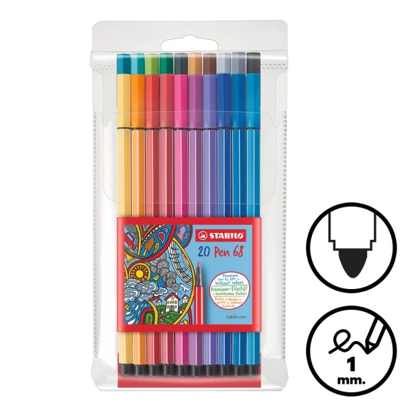 Caixa 20 retoladors Stabilo Pen 68
