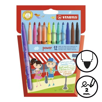 Caixa de 12 retoladors escolars Stabilo Power