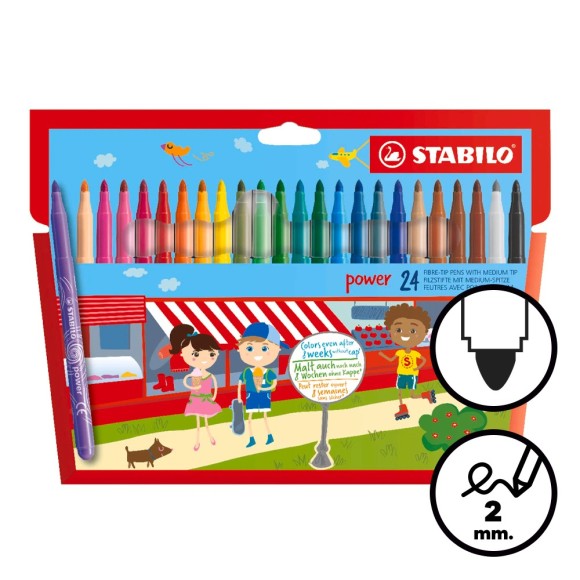 Caixa de 24 retoladors escolars Stabilo Power