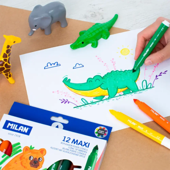 Caja de 12 rotuladores gruesos Milan 641 Maxi