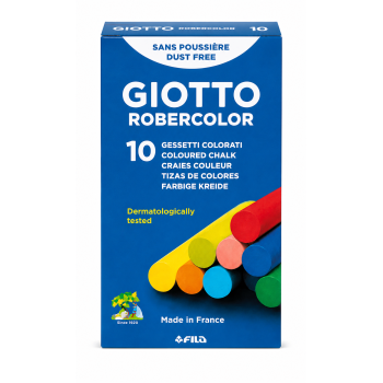 Caja 10 tizas Giotto Robercolor | Blanco y colores
