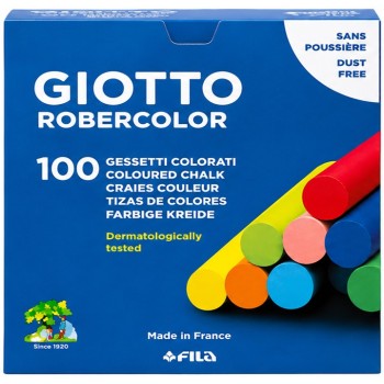 Caja 100 tizas Giotto Robercolor | Blanco y colores
