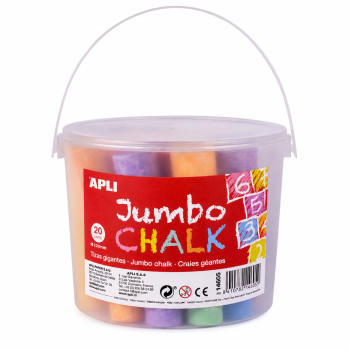 Bote 20 tizas Jumbo Apli colores surtidos