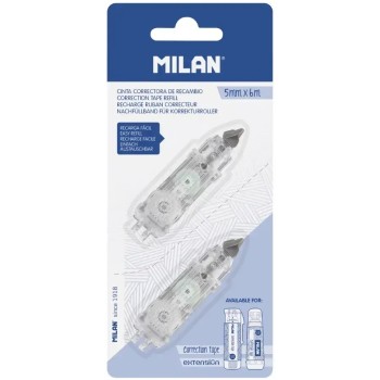 Pack de 2 recanvis de cinta correctora Milan