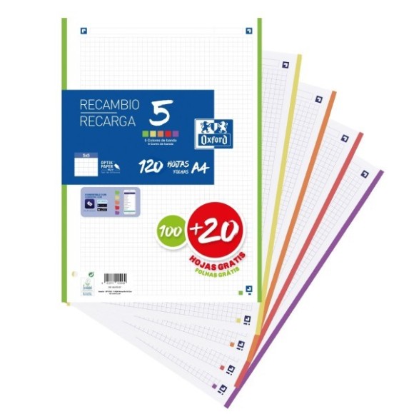 Oxford Classic | Recambio A4 120h 5 bandas