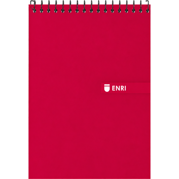 Bloc Enri espiral tapa dura vermella quadrícula 4x4 80 fulls
