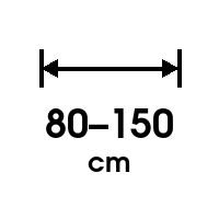 Anchura regulable entre 80 y 150cm.